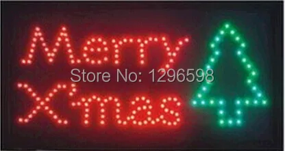 

CHENXI Rushed Sale Graphics Animated Motion Running Led Merry Chirstmas Open Sign 19X10 Inch