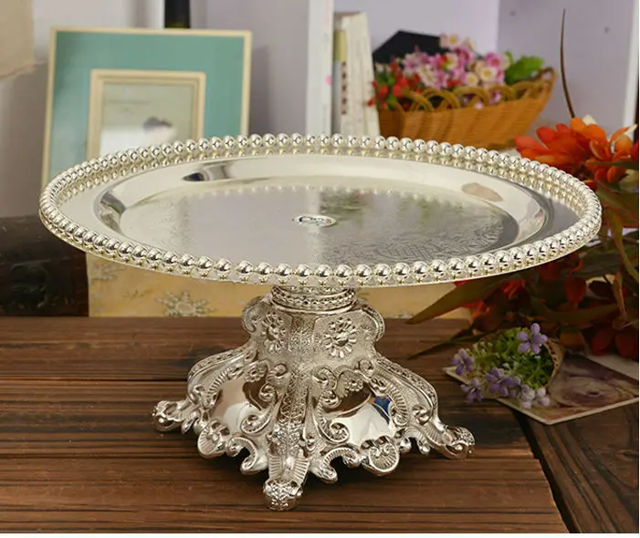 

10Inch round the dining kitchen metal alloy cake stand fruit pastry bread tray holder wedding party decoration holiday SG013