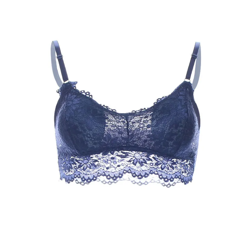 EW Hot Sexy Women Wire Free Lingerie Bra floral Lace Hollow Out Bralettes Push Up Crop Top Bras Bralette | Женская одежда