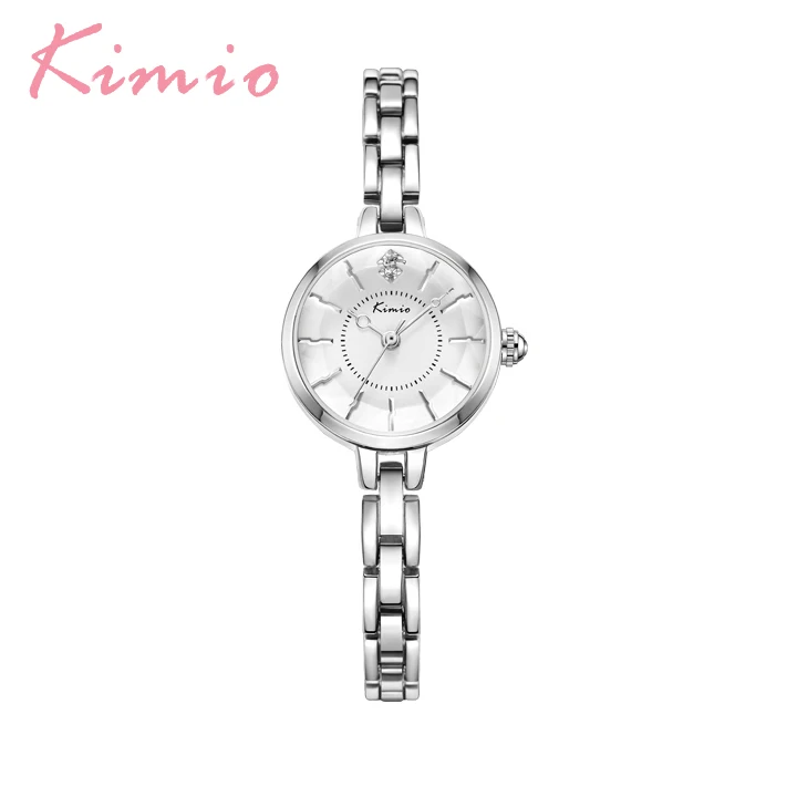 silver watch Бренд Kimio, женские часы-браслет, новинка, женские часы с кристаллами, многогранный циферблат, роскошное платье, наручные часы, часы из розового золота, Relogio - Цвет: silver watch
