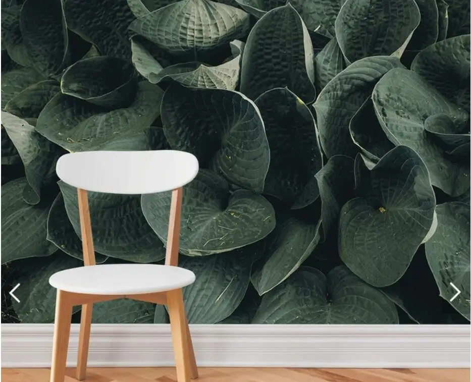 

Green Plant Leaf Wallpaper Mural Printed Papiers Peint 3d Custom Photo Murals Wallpapers for Living Room Home Wall Decoration