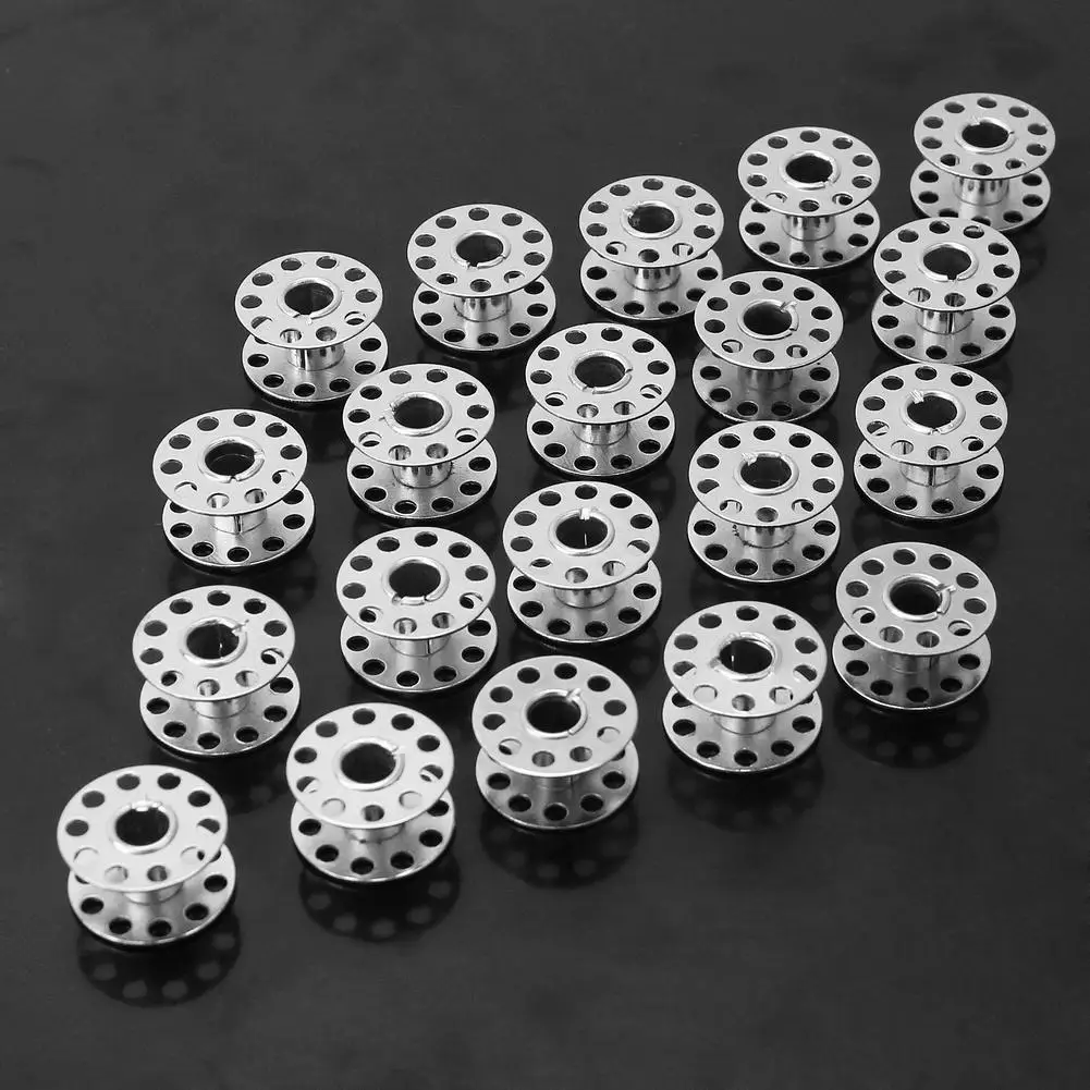 20 шт. серебряные катушки для швейных машин из нержавеющей стали Brother Janome Singer Elna