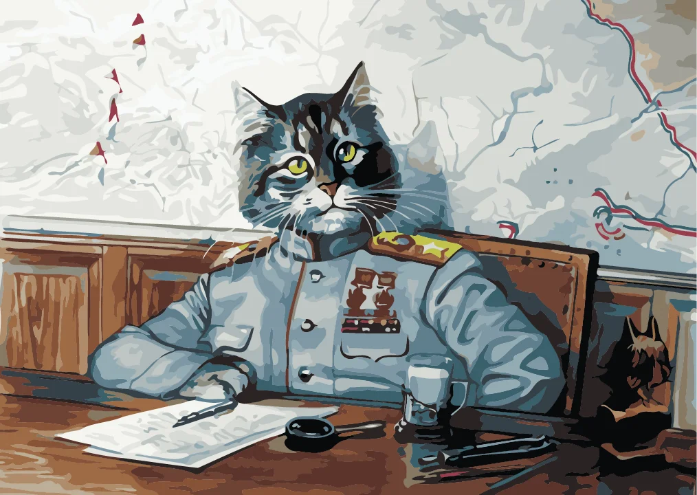 LIPHISFUN рукоделие алмазов картина 5d алмазная вышивка Cat офицер площадь дрель полный