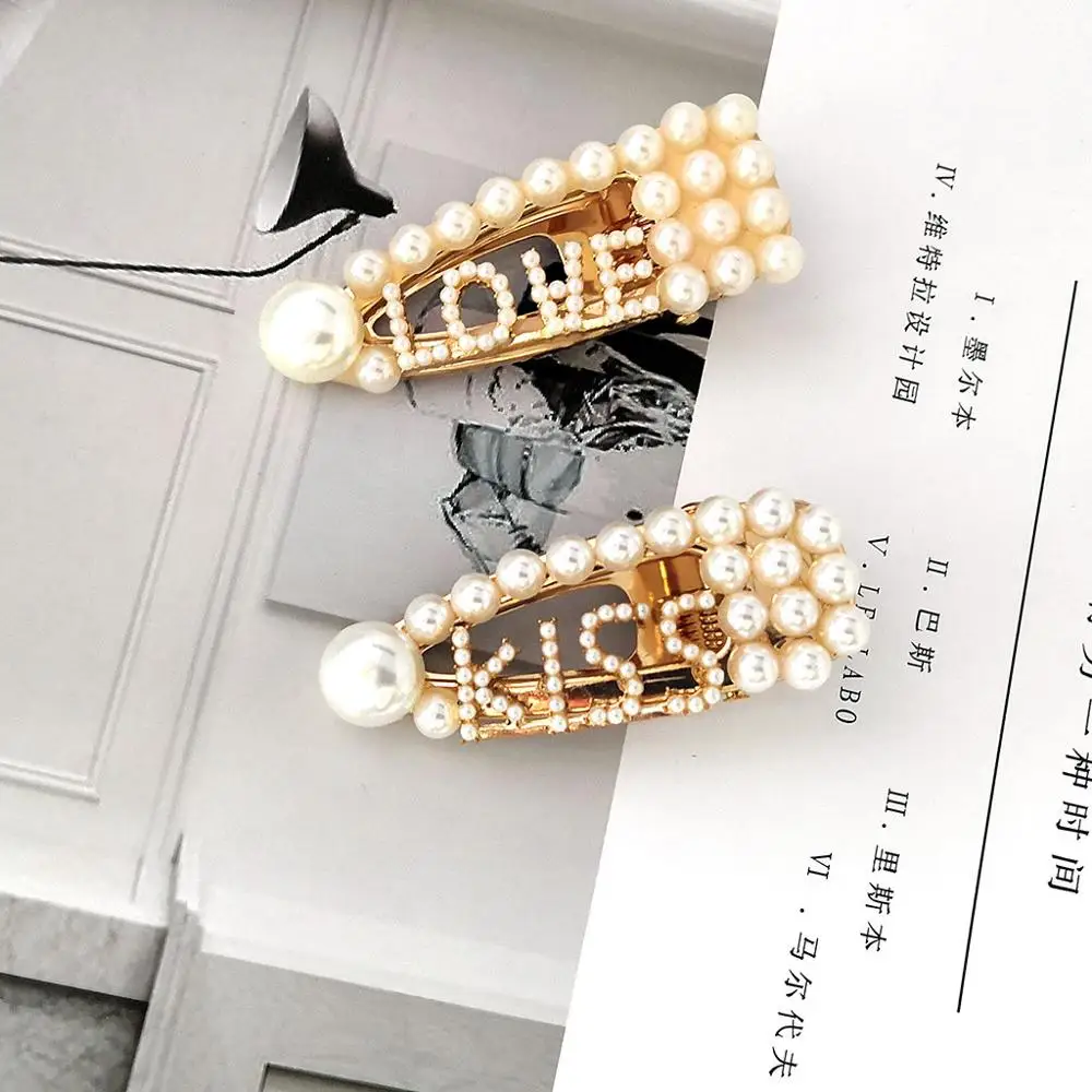 2020 модная заколка для волос с жемчугом элегантный корейский дизайн женщин