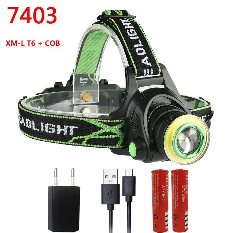 Litwod Z207403 светодиодный налобный светильник на голову 10000лм CREE XM-L2 U2 COB Micro USB зарядное устройство Головной фонарь портативный светильник фонарь - Испускаемый цвет: Option C