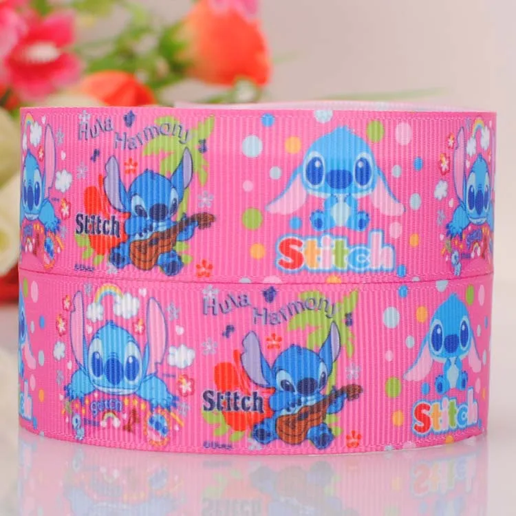 7/8 &quot22 мм милый стежок Лило шаблон печати мультфильм grosgrain лента DIY hairbow