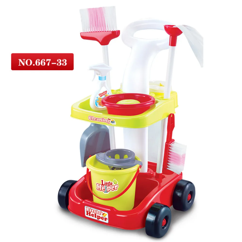 Simulation Children Clean Toys Cleaning Sweep The Floor Bucket Mop Girl Tool Baby House Suit | Дом и сад