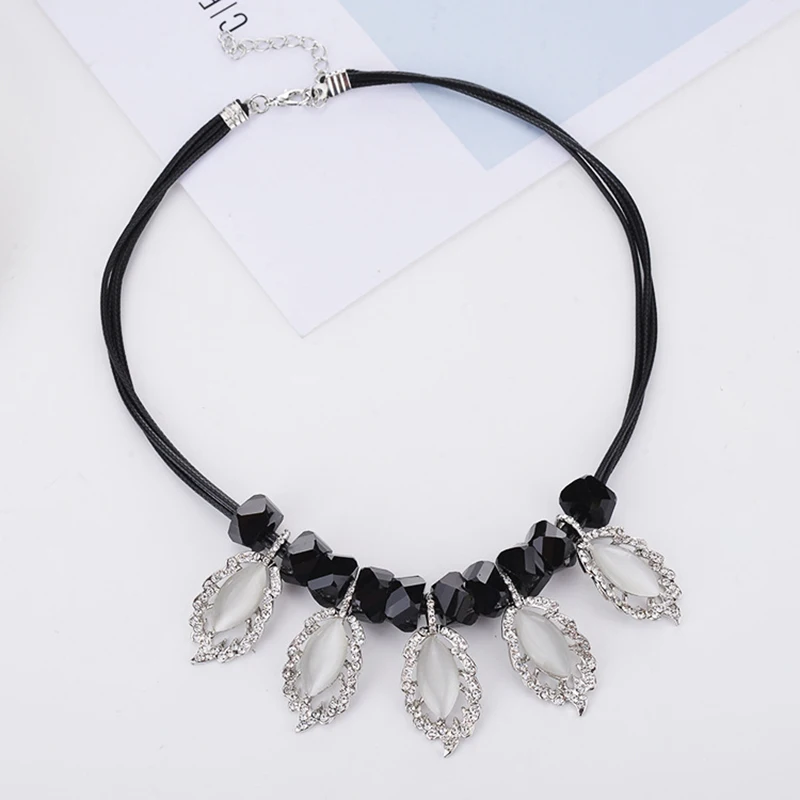 Топ моды класса для женщин девушек леди лист Рыба Кристалл Циркон кулон чокер