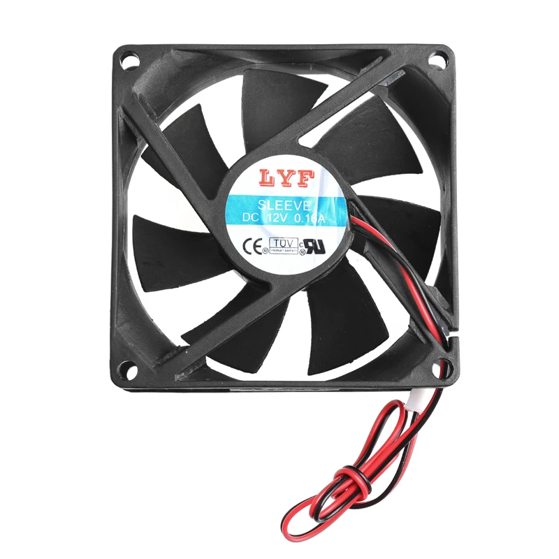 12V 2-Pin 80x80x25mm PC Computer CPU System Heatsink Brushless Cooling Fan 8025