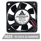 Мини-вентилятор Gdstime, 60 х60х25 мм, 24 В постоянного тока, 2 шт., 2-контактный, кулер безщеточный шт., чехол для процессора, охлаждающий вентилятор 6025 дюйма, 6 см