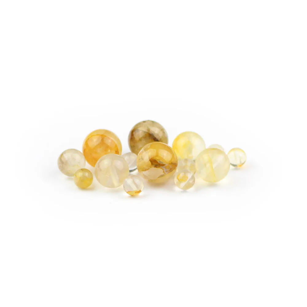 BTFBES Natural Yellow Quartz Crystal Hong Kong Imports Stone 6 8 10 12MM Round Loose Bead For Jewelry Bracelet Making DIY | Украшения и