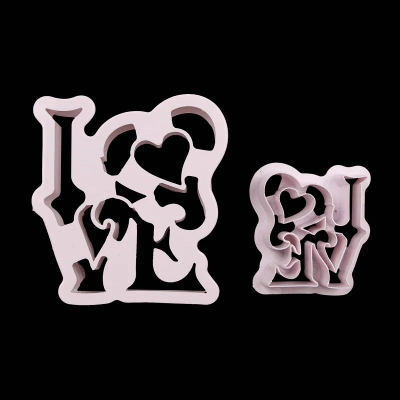 2 шт./компл. пищевая пластиковая форма LOVE Letter DIY Печатный нож для торта и печенья