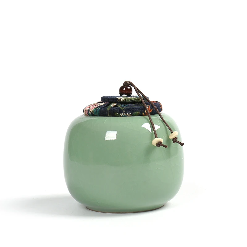 B3 Китайские чайные банки Longquan Celadon Crackle Glaze чайная посуда чайная банка пробковая Мешковина печать баночка с крышкой хранение конфет винтажный домашний декор - Цвет: B3