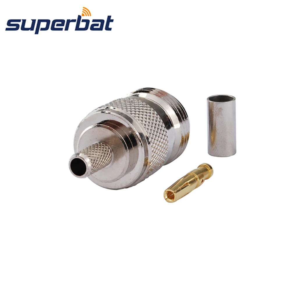 Superbat N-Type Female Straight RF Coax Connector Crimp for LMR195 RG58 RG142 RG400 Cable