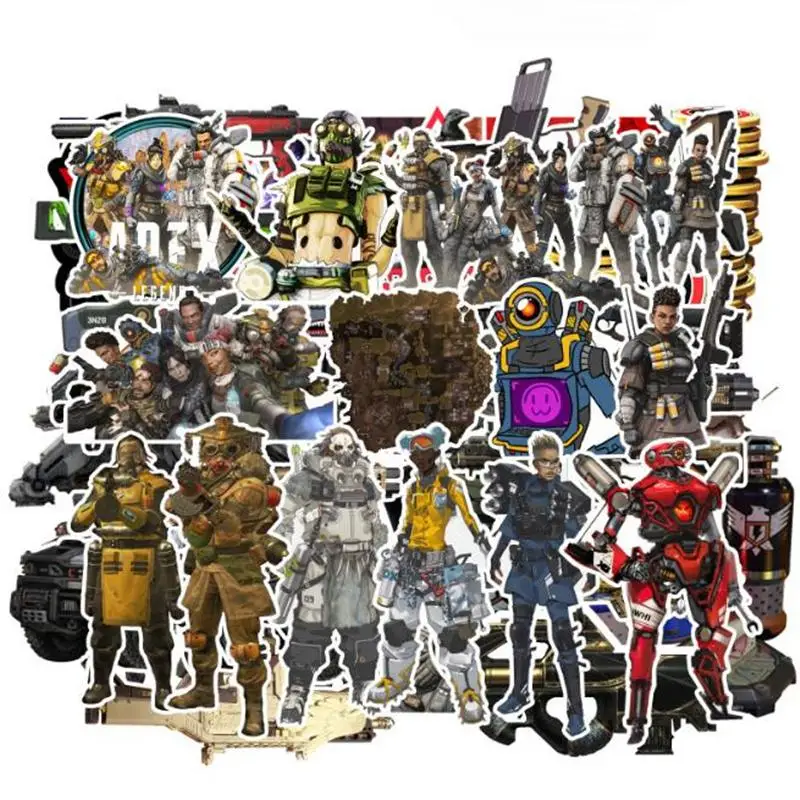 56 шт./лот граффити наклейка s APEX Legends Hero крутая игра Аниме наклейка s Скрапбукинг гитара мото скейтборд ПВХ водонепроницаемая наклейка - Цвет: T0231