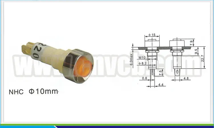 ZS58 желтая кнопка диаметр M10 сигнальный Световой индикатор|pilot light|indicator lightindicator pilot