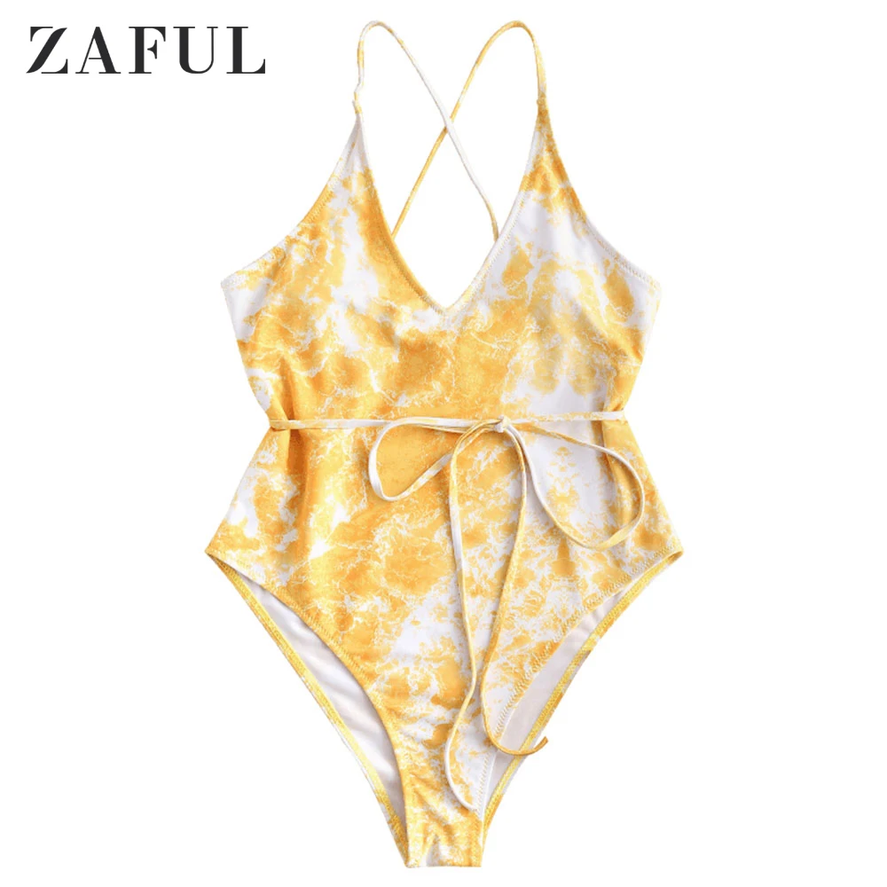 ZAFUL Sexy Print One Piece Костюмы Купальник Женский Боди Бразильский Купальники Женщины