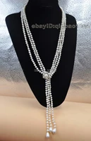 free shipping 75cm 3strands 4 10mm freshwater pearl necklace