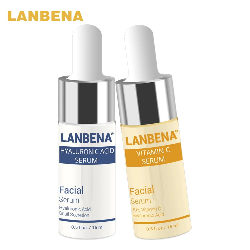 

LANBENA Vitamin C Serum+Hyaluronic Acid Serum Anti-Aging Moisturizing Face Cream ance Skin Care Firming Treatment Whitening 2pcs