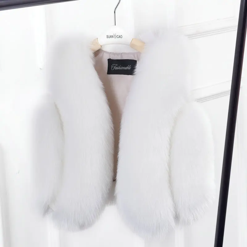 Зимняя верхняя одежда для девочек пальто Осень зима 2017 жилет из искусственного