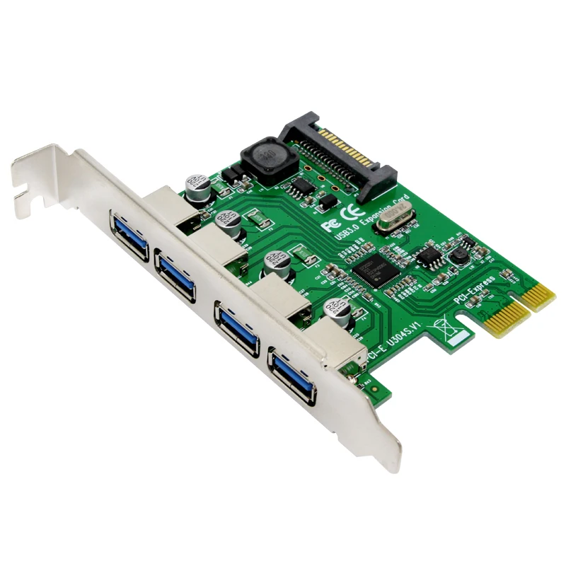 10PCS NEW 4 Port USB 3.0 PCI Express Card PCIe Host Controller 4x USB3.0 Controler NED720201 5Gb for Desktop PC Computer | Компьютеры и