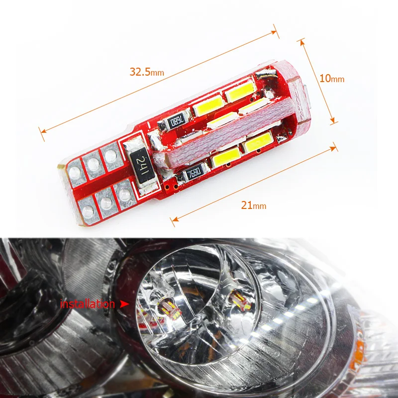 2x Canbus T10 W5W светодиодные лампы парковочные фары автомобиля маркер для Mitsubishi Asx lancer