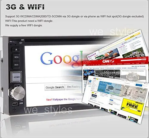 Чистый андроид 4.2 6.2 дюймовый 2 Дин Радио стерео Встроенный микрофон Bluetooth/USB/app