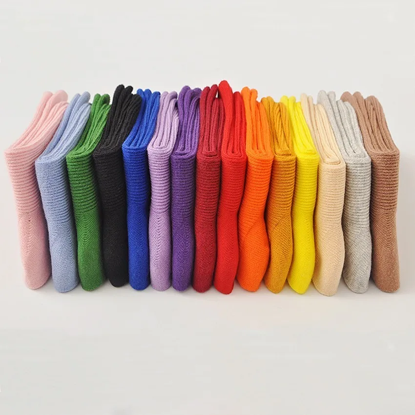 

PEONFLY Autumn new sock hosiery women fashion vertical stripes Solid cotton funny socks female Candy Color harajuku socks