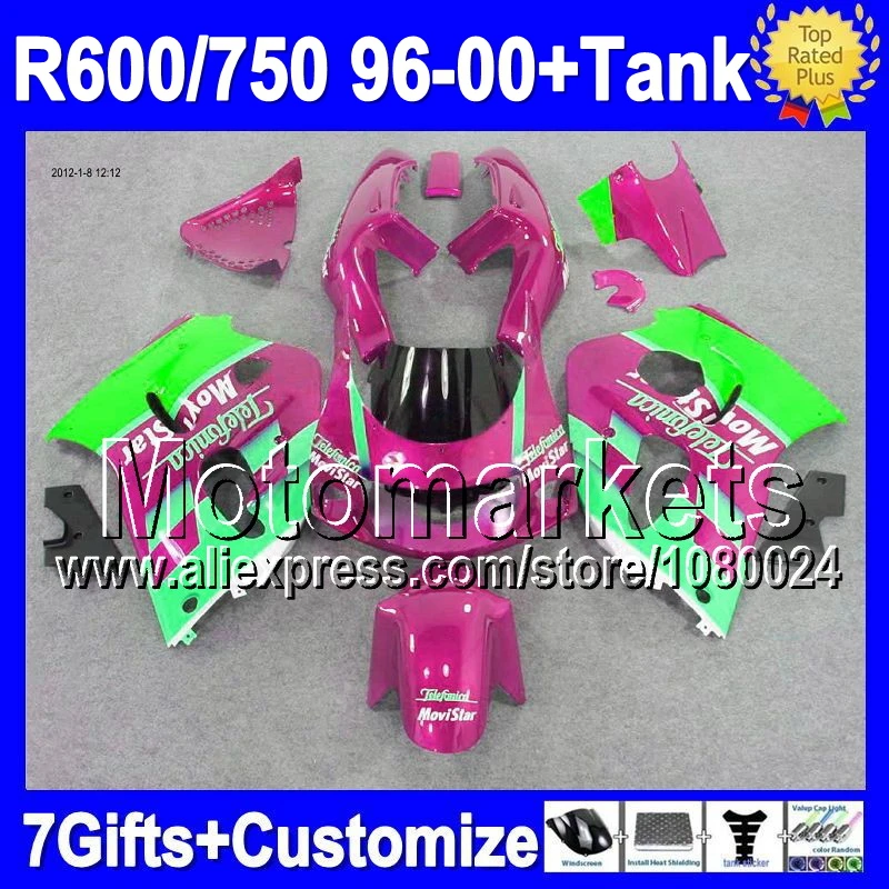 + майка для SUZUKI GSX R750 R600 3H187 1996 1997 зеленых 1998 1999 2000 GSXR 750 600 96 97 98 99 00 Movistar зализа|tank tops