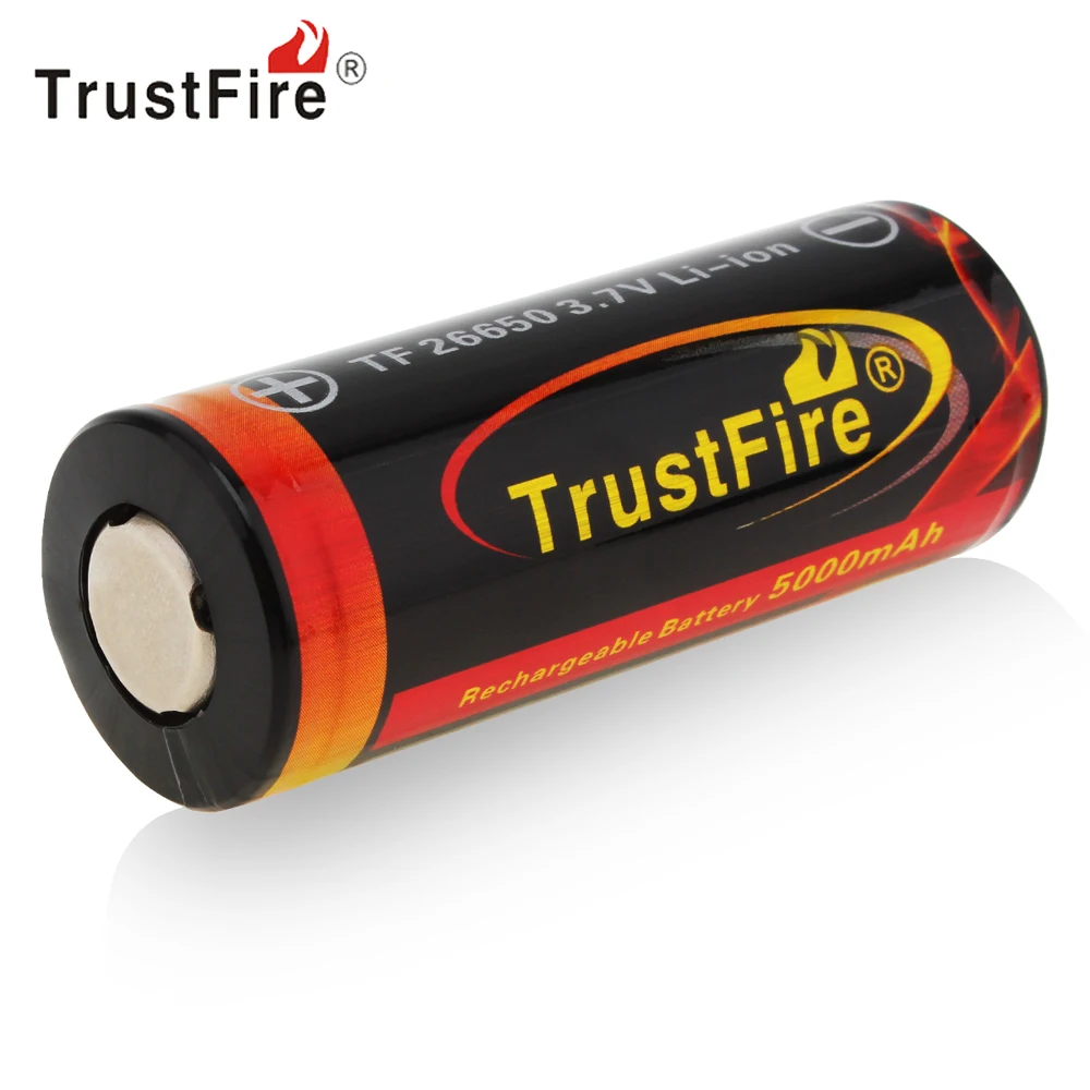 1 шт.! TrustFire 3 7 в 5000 мАч 26650 перезаряжаемая батарея высокой емкости литий ионная