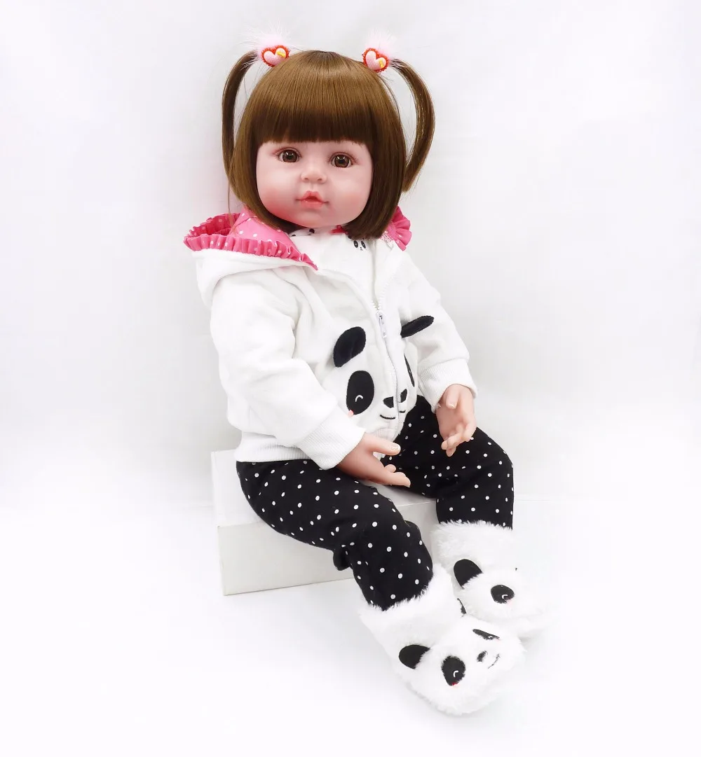 19 дюймов Reborn Baby Doll Реалистичная полный силиконовые средства ухода за кожей Bebe Menina