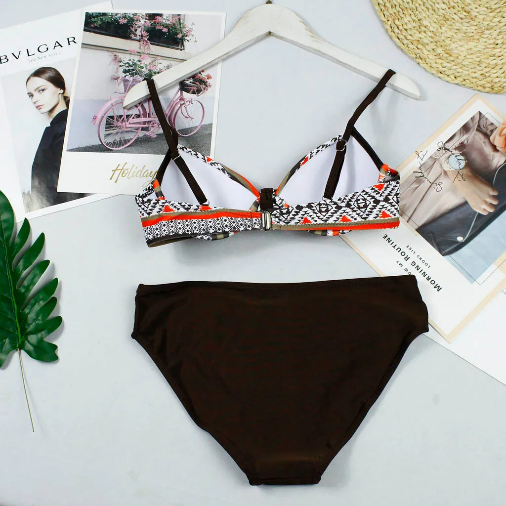 SAGACE комплект бикини с принтом купальник чашки декоративные классические