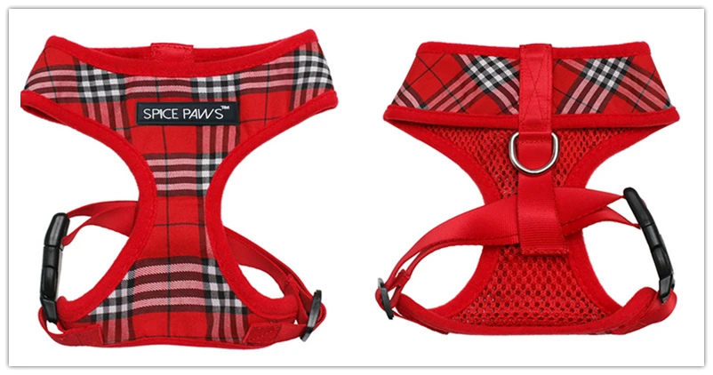 PUPISHE Dog Harness Vest Classical Plaid for Small Med Dogs Breathable Cat Quick Release Pup Chihuahua | Дом и сад