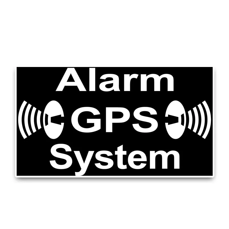 YJZT 11.8*6.5CM Alarm GPS System Black And White PVC Car Sticker Bold Decals C1-3043