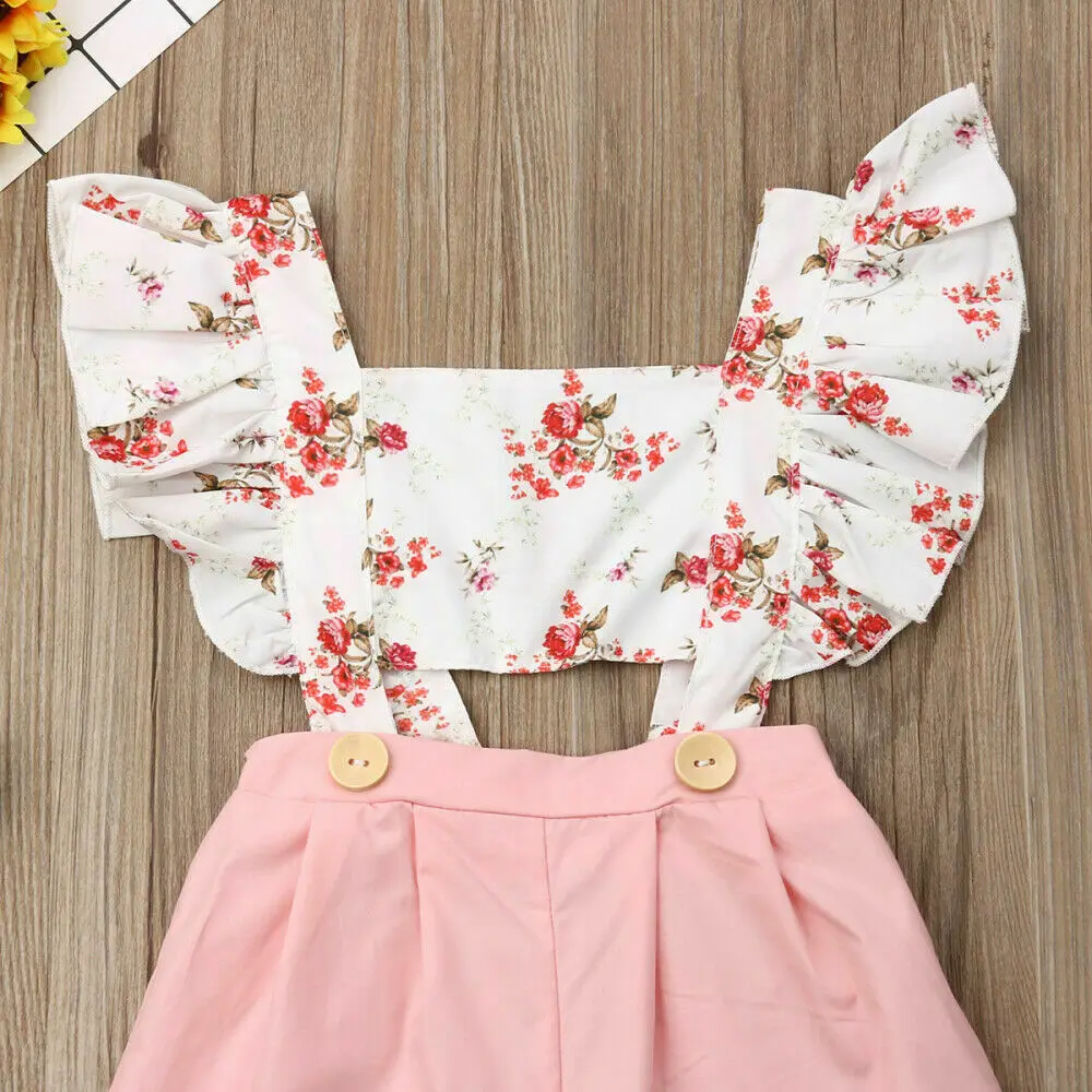IMCUTE розовый цветочный комбинезон для детей короткий маленьких девочек цельный с