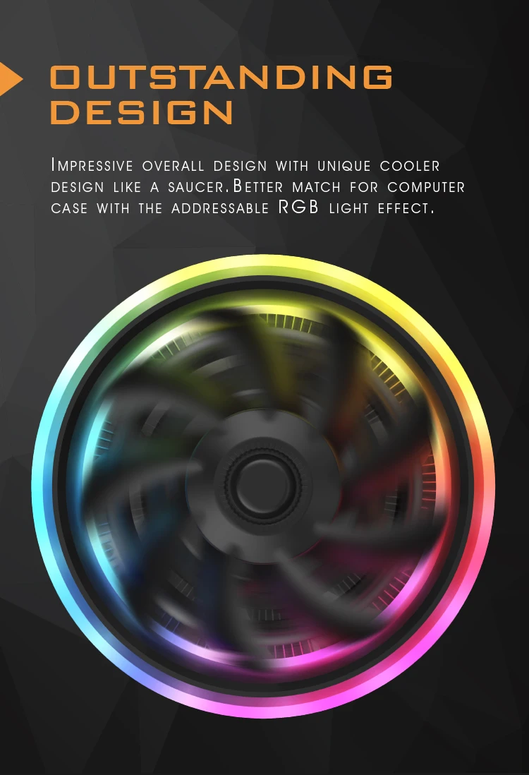 Aigo Shadow Pro cpu RGB кулер 4 PIN светодиодный RGB PC cpu вентилятор Радиатор охлаждения алюминиевый медный радиатор главный кулер Ram тепловая трубка