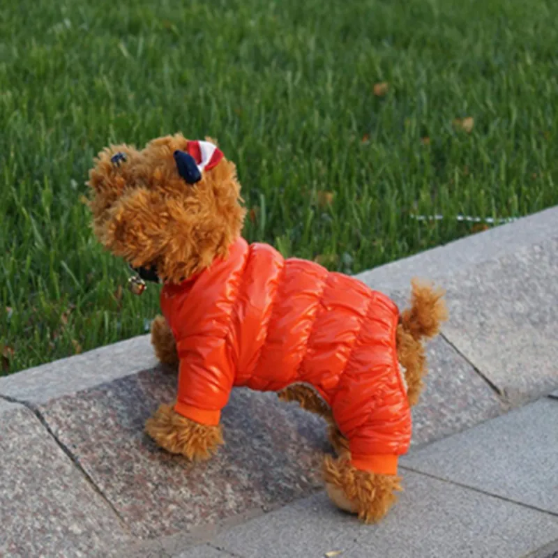 Зимняя одежда для собак маленьких пальто куртка из искусственной кожи