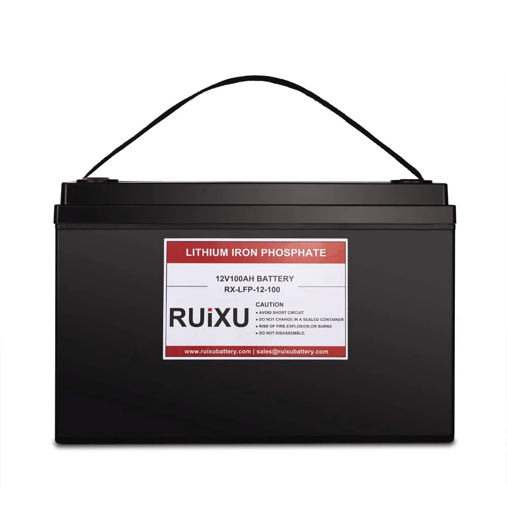 RUIXU LiFePO4 12V 100Ah литий железо фосфат Аккумуляторный светильник Полная батарея (BMS