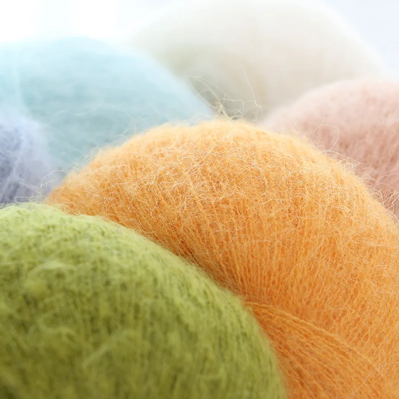 Мягкая мохеровая кашемировая трикотажная шерстяная пряжа длина около 325 метров 1