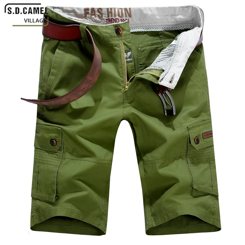 New Brand Male Army Loose Cargo Pants Men Casual Work Short Plus Size Mens Cotton Multi-pocket Solid Puls Beach Shorts | Мужская одежда