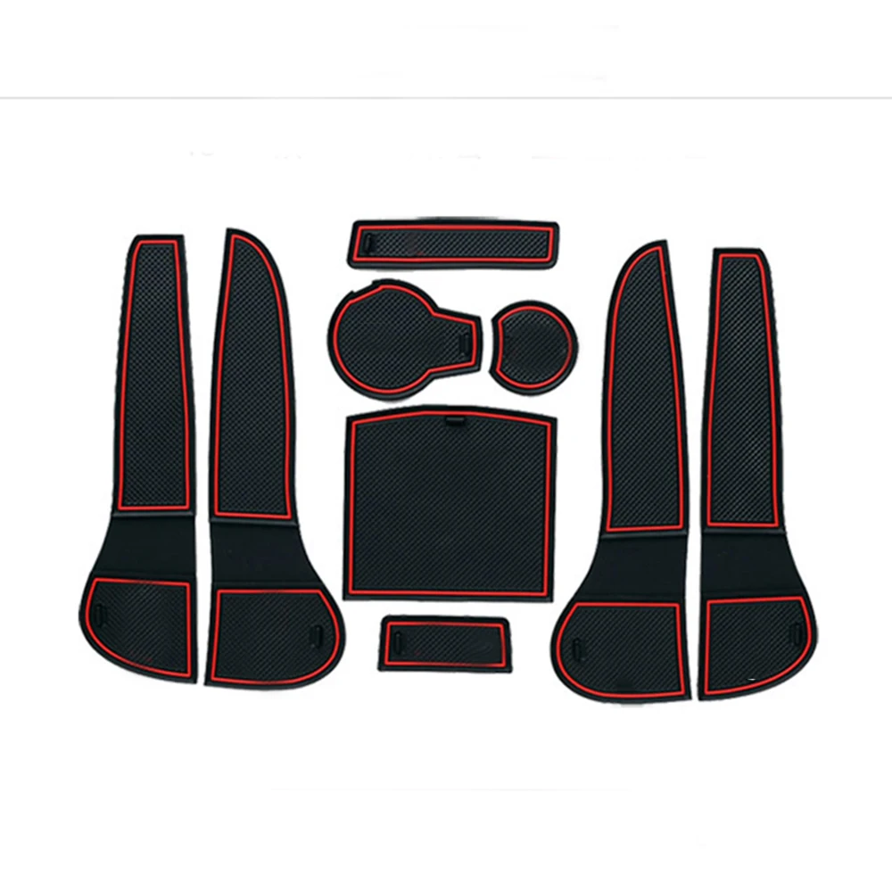 

High Quality Gate Slot Pad Rubber Car-cup Mat Non-slip Mat Car Accessories For Audi A4 B8 New A4L 09-14 9pcs/set Car Styling