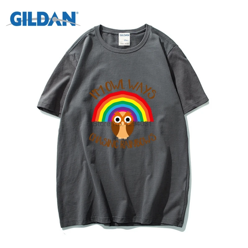 Я м Сова способов чеканка Rainbows Забавный птица Lover 2018 Camisa S майка бренды короткий