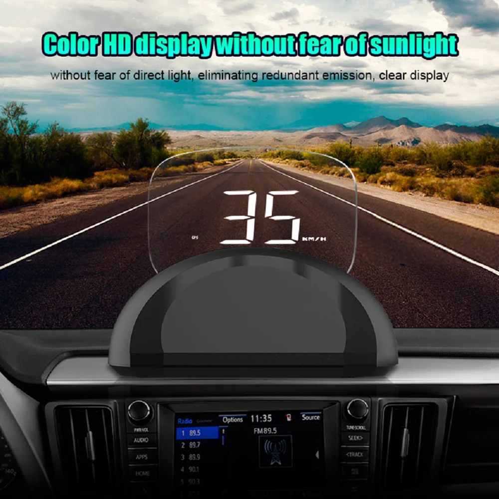 GPS счетчик скорости OBD2 HUD Дисплей лобового стекла проект расход топлива MPH км/ч