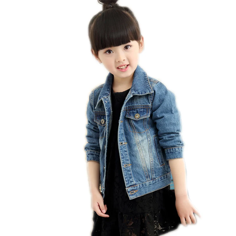 

girls jackets and coats 2018 new arrival baby girl coat solid denim toddler winter coats autumn long sleeve girl outwear 4-11T