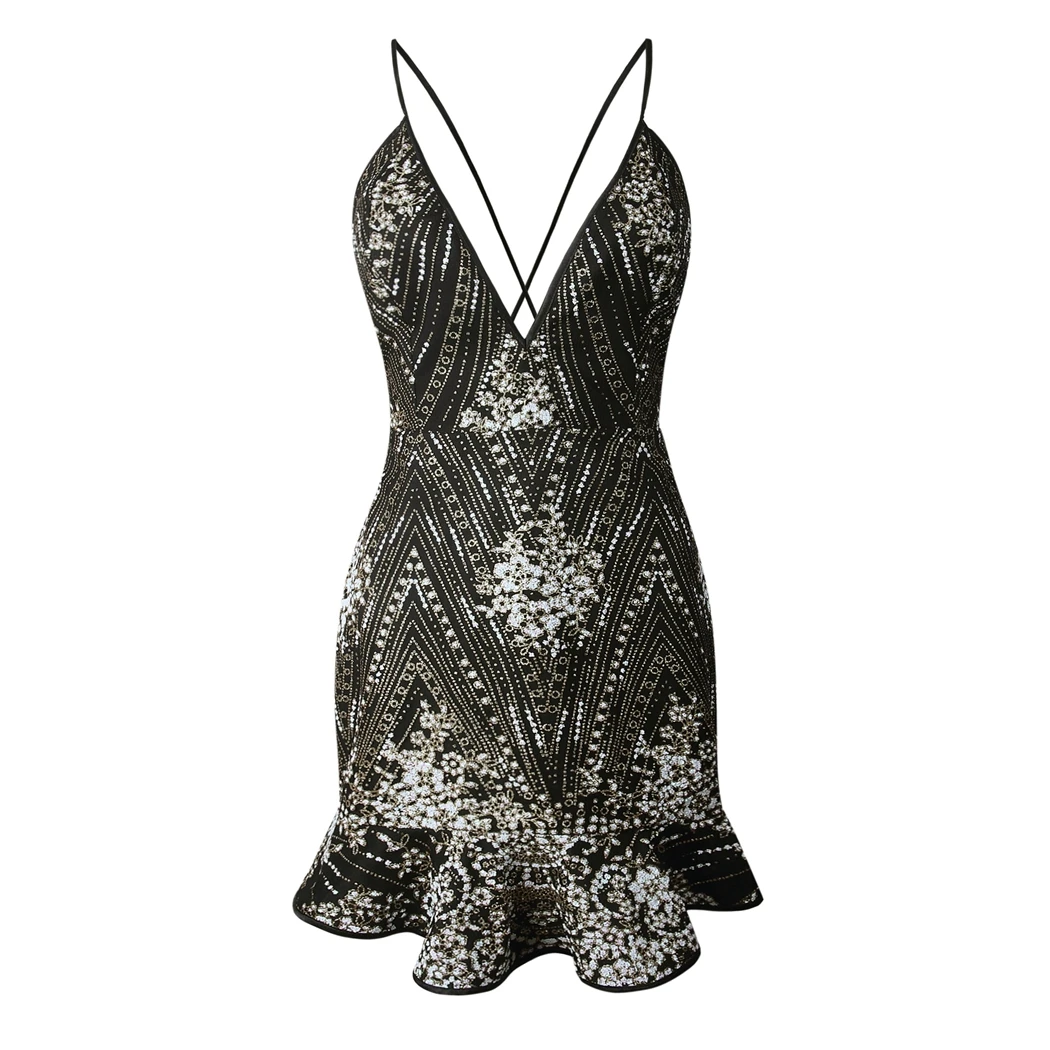 Mioim Лето Bodycon Трубы платье Для женщин Спагетти ремень Русалка Vestidos Femme Sexy v