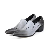 zapatos hombre mens shoes high heels pointed toe dress shoes rivets slip on wedding oxford spiked italian leather shoes men