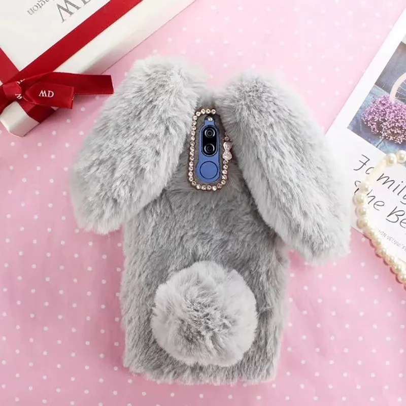 Аксессуары для OPPO F11 мягкий меховой милый 3D чехол с кроличьими ушками из ТПУ