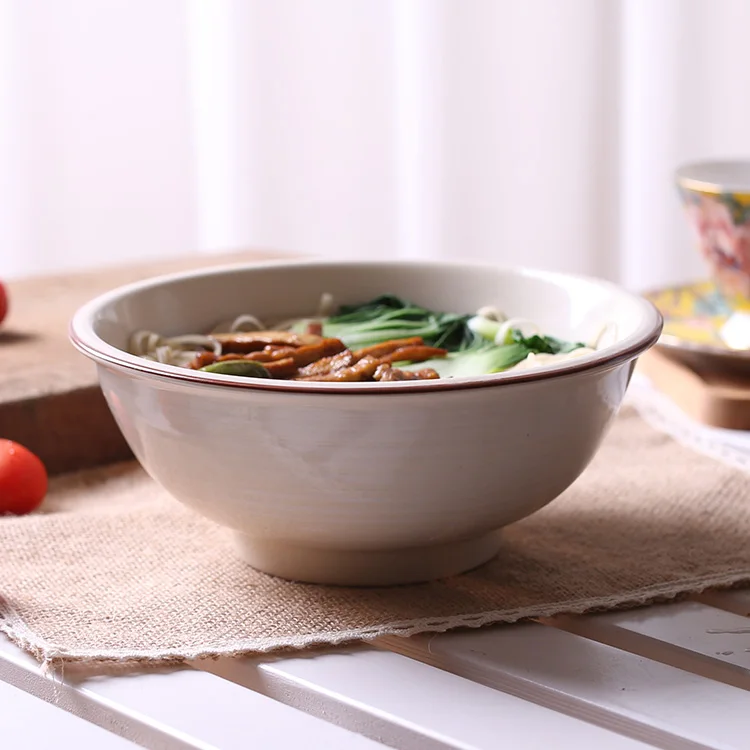 Japan Style Bamboo Plant handpanited ceramic bowls 8 inch porcelain tableware under glazed noodle soup round fruit bowl | Дом и сад