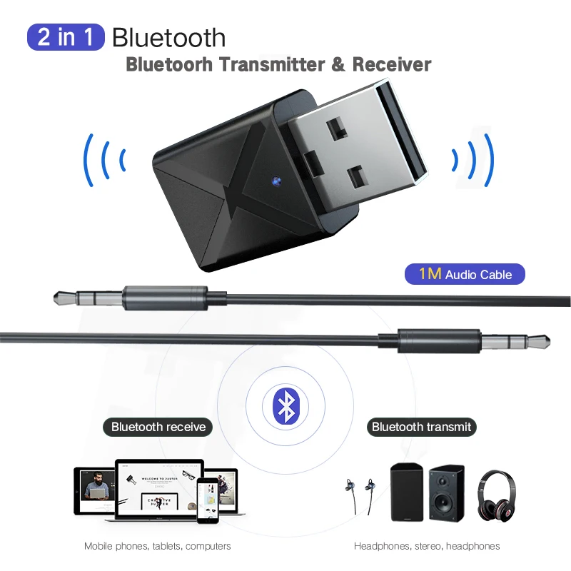 2-in-1Bluetooth адаптер беспроводной usb-адаптер Bluetooth музыкальный звуковой приемник