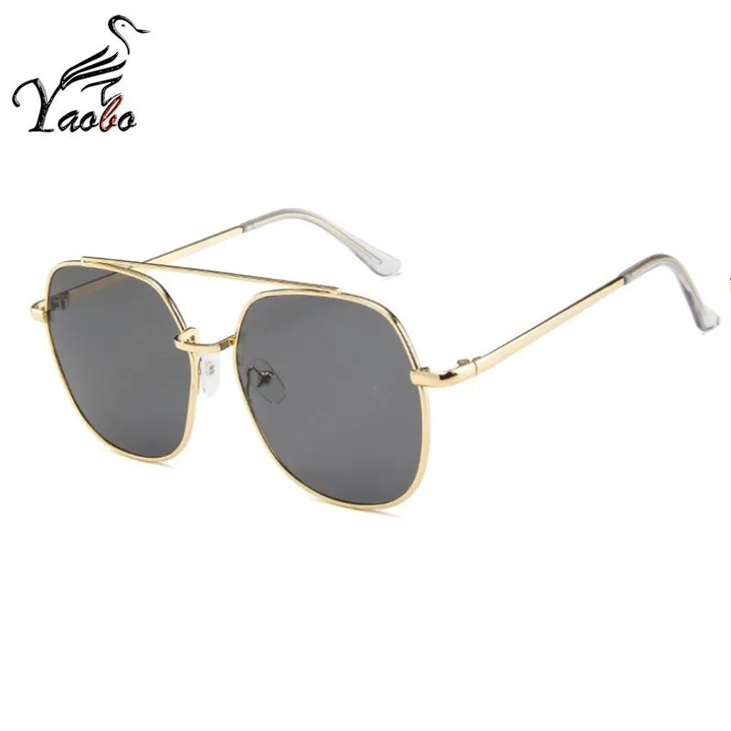 gold grey Круглые роскошные солнцезащитные очки Брендовые дизайнерские женские крупные солнцезащитные очки металлические очки в оправе для женщин - Цвет линз: gold grey